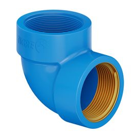Joelho 90 Bucha Latão Roscável 3/4 Azul Tigre