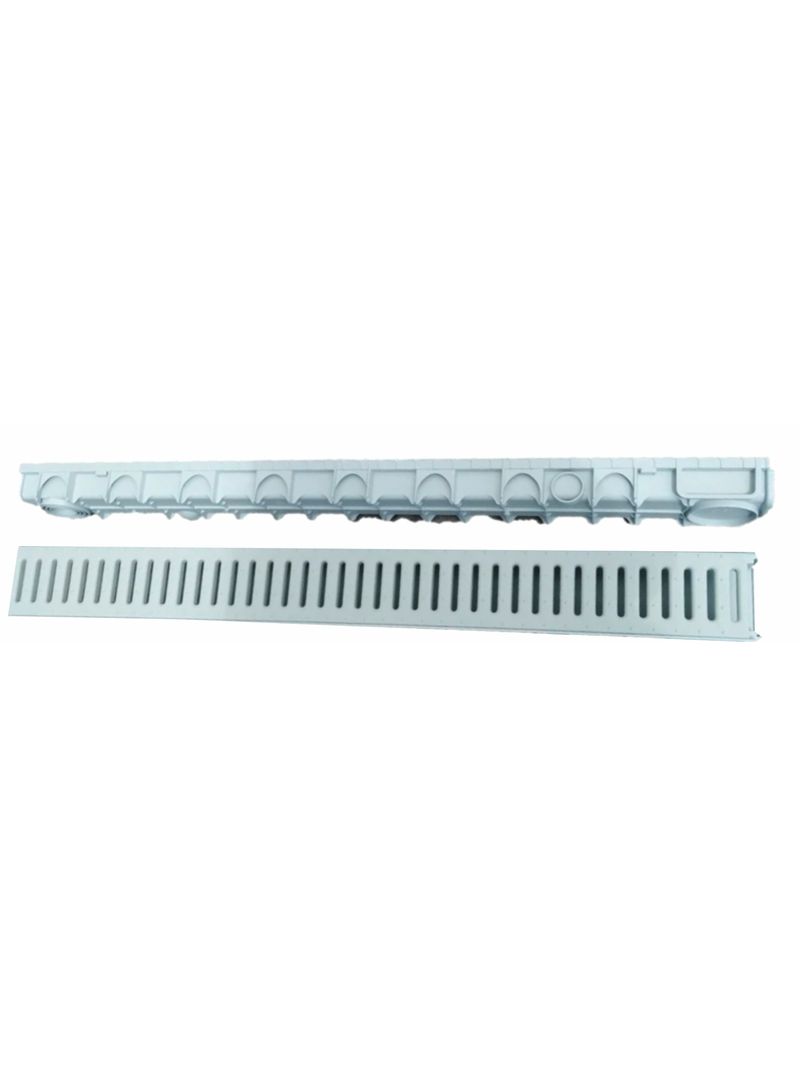 Canal-PP-Compact-com-Grelha-100x11x57cm-Cinza-Odem