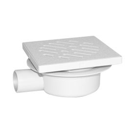 Ralo Sifonado em ABS 14x14x6cm Regulável Branco Odem