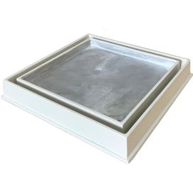 Ralo Alumínio Oculto Rebaixado Caixa Coletor 18x18 Branco Brilho Gda Fundidos
