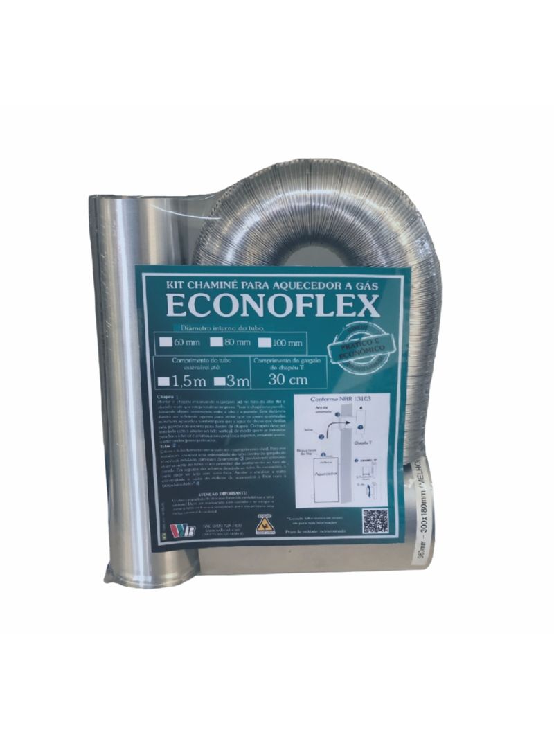 Kit-Econoflex-D.60x370mm-Cano-30cm-Aluminio-Westaflex