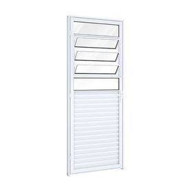 Porta Esquerda 215x85 com Basculante Branco Alumínio Ullian Portas