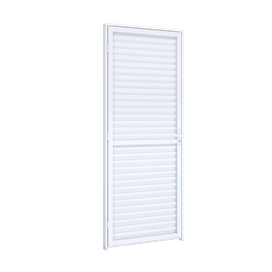 Porta Esquerda 215x85 Laminada Alumínio Branco Ullian Portas