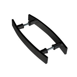Puxador de Porta Curvo em Alumínio Maciço Preto 40mmx8mmx300 Reis Inox