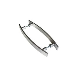 Puxador de Porta Curvo em Alumínio Polido Maciço 40x8x400MM Reis Inox
