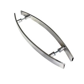 Puxador de Porta Curvo em Alumínio Polido Maciço 40x8x600mm Reis Inox