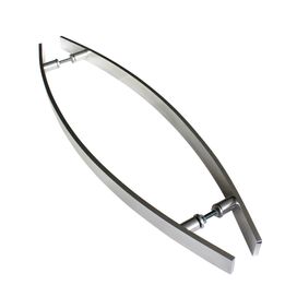 Puxador de Porta Curvo em Alumínio Polido Maciço 40x8x800MM Reis Inox