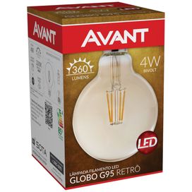 Lâmpada Led Globo Retrô E27 G95 2200K 4W Avant