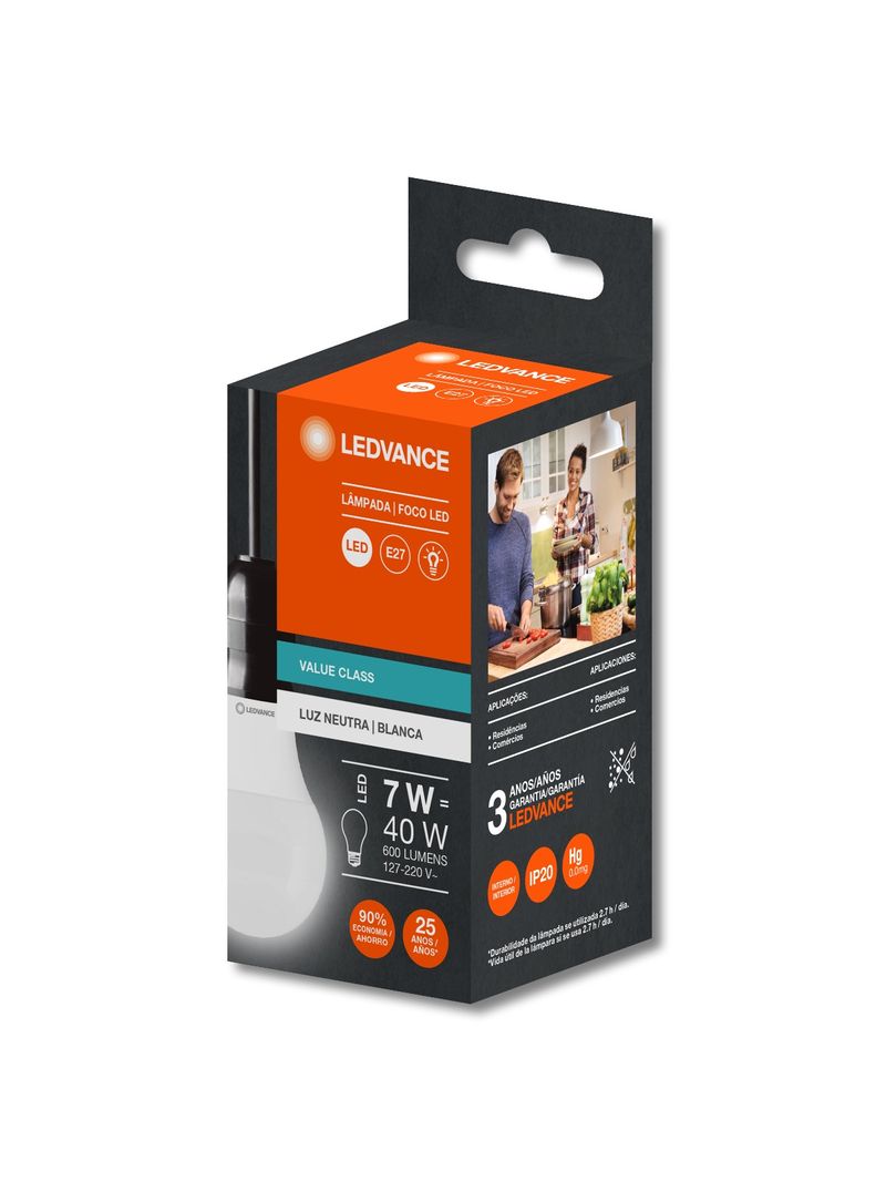 Lampada-Led-CLA40-7W-4000K-600LM-E27-G9-Ledvance