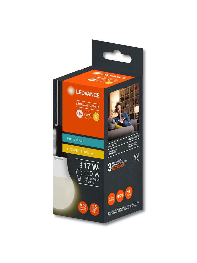 Lampada-Led-CLA100-17W-3000K-1521LM-E27-G9-Ledvance