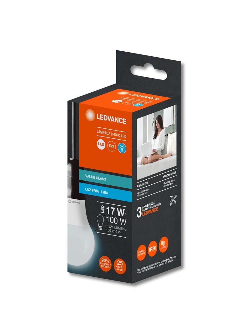Lampada-Led-CLA100-17W-6500K-1521LM-E27-G9-Ledvance
