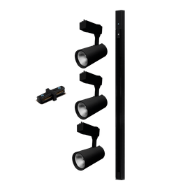 Kit 3 Spots com Trilho 7W 3000K 1M Preto Kian