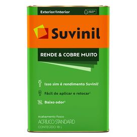 Tinta Acrílica Fosca Rende e Cobre Muito 18 Litros Gelo Suvinil