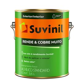 Tinta Acrílica Rende e Cobre Muito 3.6 Litros Fosco Areia Suvinil