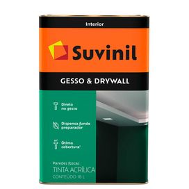 Tinta Acrilica Gesso Drywall 18L Branca Suvinil