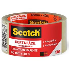 Fita de Empacotamento Corta Facil 45mmx40m Transparente 3M