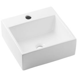Cuba de Apoio Quadrada 350x350 com Mesa Q6 Branco Celite