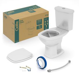 Kit Completo Bacia Acoplada Fit Plus Branco Celite
