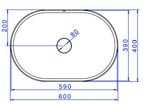 Cuba-de-Apoio-Oval-Slim-600-X135-L.14060-Ebano-Fosco-Deca