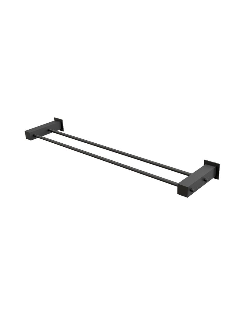 Porta-Toalha-Reto-Duplo-4900-Bk220-Bella-Preto-Fosco-Fani