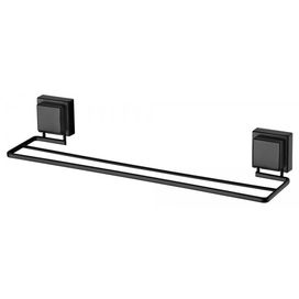 Porta Toalha Duplo 8054 com Ventosa Preto Fosco Future
