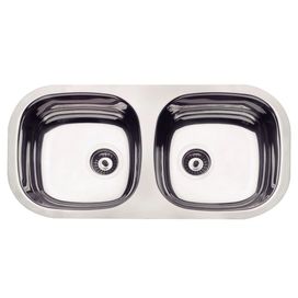 Cuba de Embutir Dupla Isis Perfecta 2C 34BL 72x34CM com Válvula 3 1/2 Inox Polido Tramontina