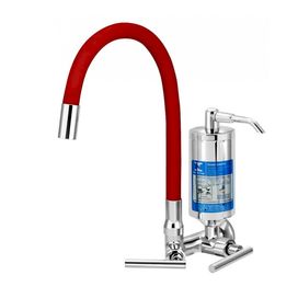 Torneira Cozinha de Parede com Filtro Omega C61 Vermelha Cromado Esteves