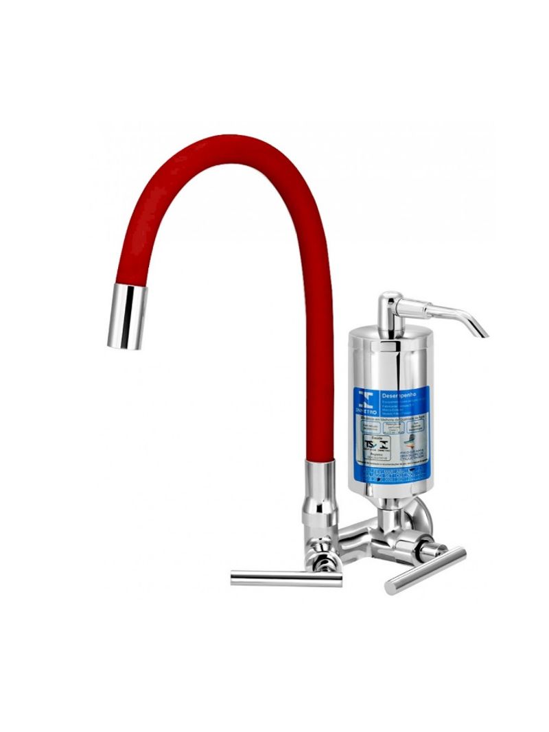 Torneira-Cozinha-De-Parede-Com-Filtro-Omega-C61-Vermelha-VTF261CWB-Cromado-Esteves-