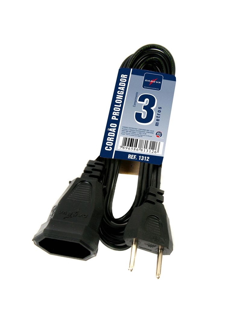 Cordao-Prolongador-Pl-2x0.75mmx3m-1312-Daneva-