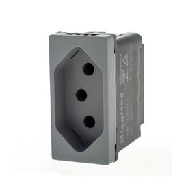 Módulo Tomada 2P+T 10A Bivolt Cinza Pial Plus+
