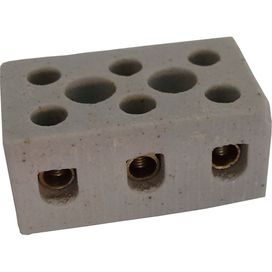 Conector Porcelana Tripolar 10mm 15a A Santos