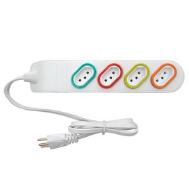 Extensão Multi Tomada com 4 Tomadas 2P+T 10A Bivolt 5M Branco Daneva