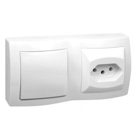 Interruptor  Simples 2p + T Dupla 10a 675063 Sistema X  Branco