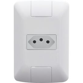 Conjunto Tomada 2P+T 10A 250V Aria Branco Tramontina
