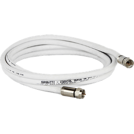 Cabo Coaxial RG6 Montado 10 Metros Branco A Santos