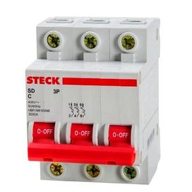 Disjuntor Tripolar Série SD63 20A 3Polos Curva C Steck