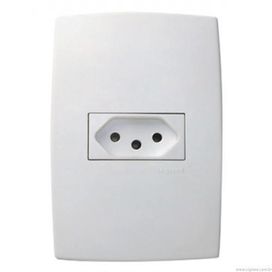 Conjunto 4x2 Tomada 2P+T PB Horizontal  Branco Pial