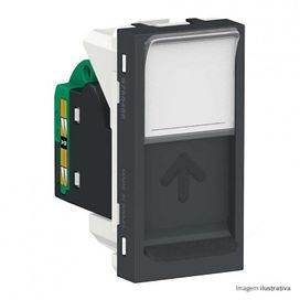 Módulo Tomada Rj45 8fios Utp Cat5e Toolless 1m Grafite Schneider