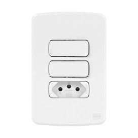 Conjunto 4x2 2 Interruptores Simples+1Tomada 2P+T10A Branco Weg Composé