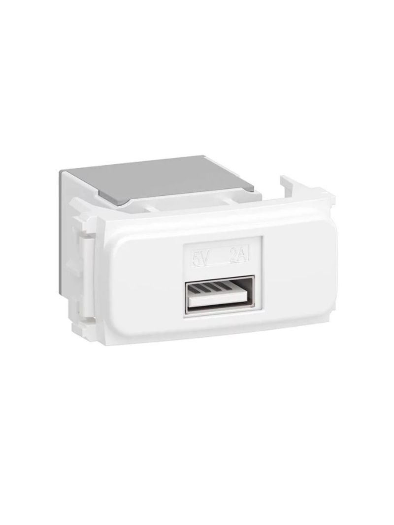 Modulo-Tomada-Carregador-Keystone-USB-Branco-Compose