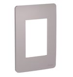 Placa-Axis-4X2-com-3-Postos-Cinza-Schneider-Electric