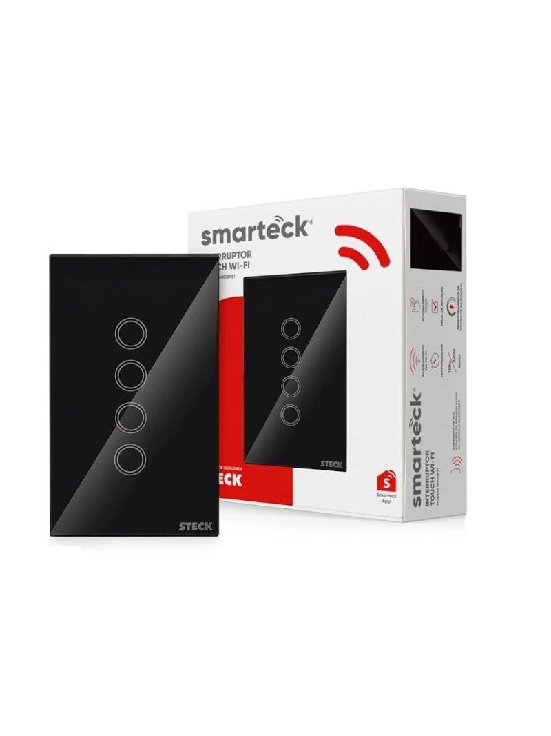 Interruptor-4x2-4M-Touch-WI-FI-Smarteck-Preto-Steck