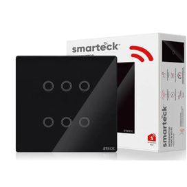 Interruptor 4x4 6M Touch WI-FI Smarteck Preto Steck