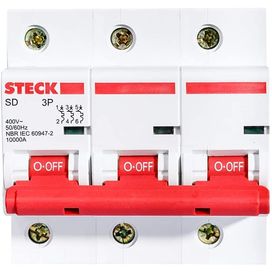 Disjuntor Tripolar 3 Polos Série SD3 125A Curva C 10KA Steck