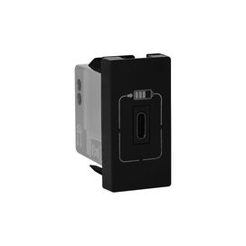 Módulo Carregador 1 USB Tipo C Preto Pial