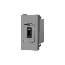 Módulo Carregador 1 USB Tipo C Cinza Pial