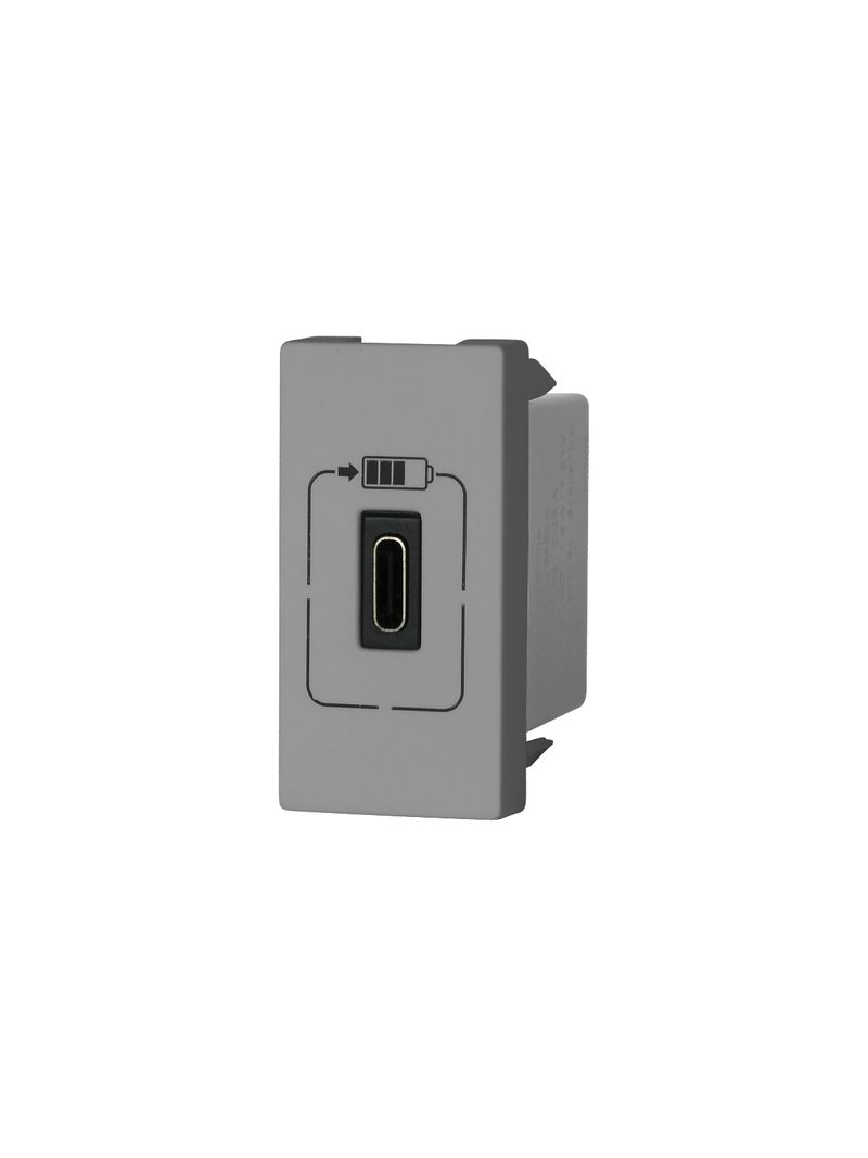 Modulo-Carregador-1-USB-Tipo-C-Cinza-Pial