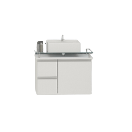 Toucador Cristal 60Cm Branco com Cuba Arte Gabinetes
