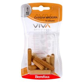 Cavilha de Madeira 8X40mm com 10 Peças Bemfixa