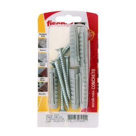 Bucha com Parafuso Cabeça Chata SX10 5 Unidades Cinza Fischer